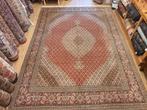 Vintage handgeknoopt perzisch tapijt tabriz 40raj 367x250, Huis en Inrichting, Stoffering | Tapijten en Kleden, 200 cm of meer
