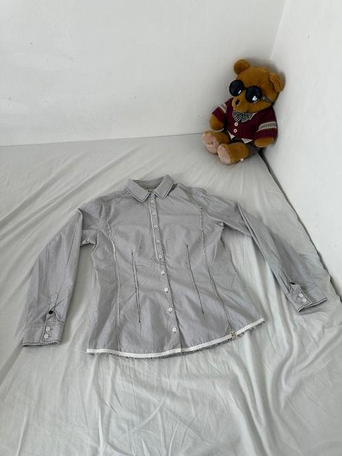 Nieuw McGregor overhemd met leuke details, Kleding | Dames, Blouses en Tunieken, Zo goed als nieuw, Maat 42/44 (L), Grijs, Ophalen of Verzenden