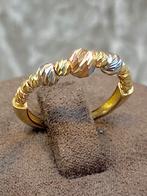 14k Gouden Gediamanteerde Ring | Tricolor, Nieuw, Ophalen of Verzenden, 17 tot 18, Dame