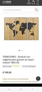 landkaart in 3 delen maisons du monde, Ophalen, Zo goed als nieuw