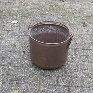 Grote koperen ketel / kookpot ø 37 cm. beschikbaar voor biedingen
