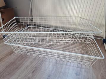 Twee witte IKEA PAX Komplement draadmanden van 100x58 cm beschikbaar voor biedingen
