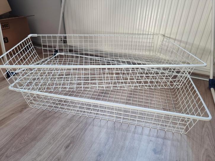 Twee witte IKEA PAX Komplement draadmanden van 100x58 cm, Huis en Inrichting, Woonaccessoires | Schalen en Manden, Zo goed als nieuw