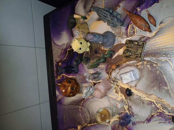 Edelsteen carvings set, Verzamelen, Mineralen en Fossielen, Ophalen