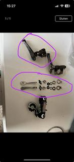 Shimano Simplex voor- en achterderailleur + buisschakelaar, Ophalen of Verzenden, Zo goed als nieuw, Racefiets, Derailleur of Ketting