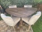EetTafel Owen kiezel bruin 160cm, Huis en Inrichting, Ophalen, 100 tot 150 cm, 150 tot 200 cm, Vier personen