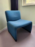 Italiaanse Mid-Century Loungestoel, Huis en Inrichting, Ophalen, Gebruikt, Blauw, Stof