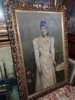 Groot antiek schilderij met prachtige lijst, Ophalen