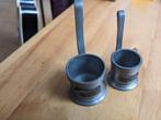 Set van 2 tinnen maatbekers 1 CL & 2 CL gegraveerd, gemerkt, Ophalen of Verzenden