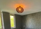 Retro plafondlamp zwart rotan, Huis en Inrichting, Lampen | Plafondlampen, Ophalen, Zo goed als nieuw, Retro
