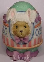 Cherished Teddies Bunny Covered Container, Ophalen of Verzenden, Zo goed als nieuw, Beeldje, Cherished Teddies