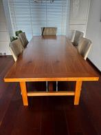 Stevige tafel kersenhout belegd, Huis en Inrichting, Ophalen, Gebruikt, 200 cm of meer, 50 tot 100 cm