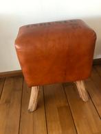 Vintage (zit)bokje met lederen bekleding, Ophalen of Verzenden, Zo goed als nieuw
