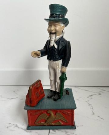 Spaarpot Uncle Sam gietijzer beschikbaar voor biedingen