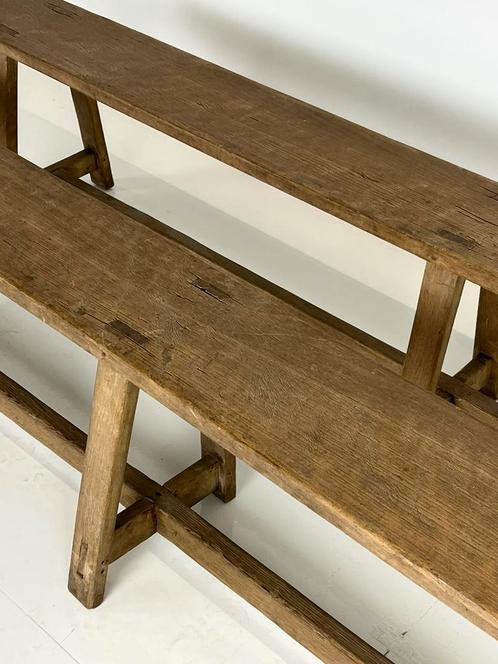 1x Franse eetkamerbank eiken landelijk robuust, Antiek en Kunst, Antiek | Meubels | Stoelen en Banken, Ophalen