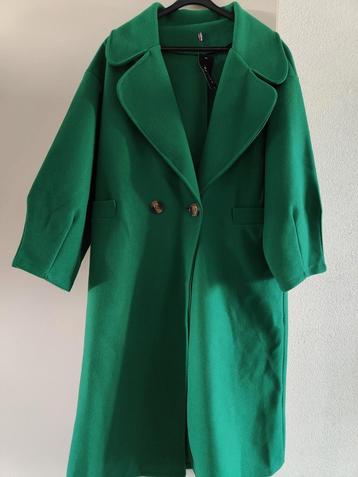 Groene mantel xl tussenjas midi lang groen herfst jas beschikbaar voor biedingen
