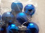 10 blauwe kerstballetjes, Onbekend, Ophalen of Verzenden, Zo goed als nieuw, Losse verkoop