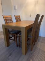 Keuken tafel met 4 stoelen, Ophalen, 100 tot 150 cm, Vierkant, 50 tot 100 cm