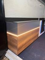 MOOIE TOONBANK EIKEN MET ANTRACIET KLEUR RECEPTIE, Ophalen, Zo goed als nieuw