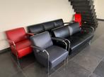 Leolux Scylla stoelen (scandinavia leder) zgan, Ophalen, 75 tot 100 cm, Zo goed als nieuw, Metaal