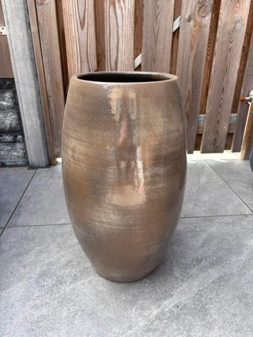 Mooie grote groen beige hoge bloempot 50 x 22 cm beschikbaar voor biedingen