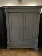 Grote antieke kast vintage servieskast oude legkast VdlM, Huis en Inrichting, Kasten | Ladekasten, Ophalen, 200 cm of meer, Brocante kledingkast demontabel linnenkast hanglegkast