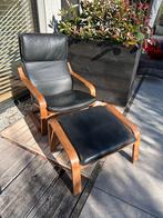 IKEA POÄNG Fauteuil met Voetenbank, Huis en Inrichting, Ophalen, Gebruikt, 75 tot 100 cm, 50 tot 75 cm