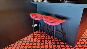 2 Bordeaux Velours Barkrukken - 78cm Hoog beschikbaar voor biedingen