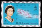 Solomon 1974, Queen Elizabeth II - Landkaart. postfris., Postzegels en Munten, Postzegels | Thematische zegels, Koningshuis, Verzenden