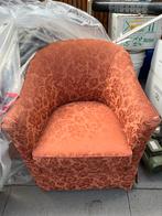Vintage Fauteuil met Bloemmotief, Ophalen, Gebruikt, Stof, 75 tot 100 cm
