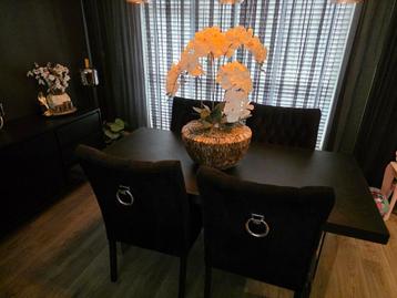  Richmond eettafel met luxe velours stoelen  beschikbaar voor biedingen