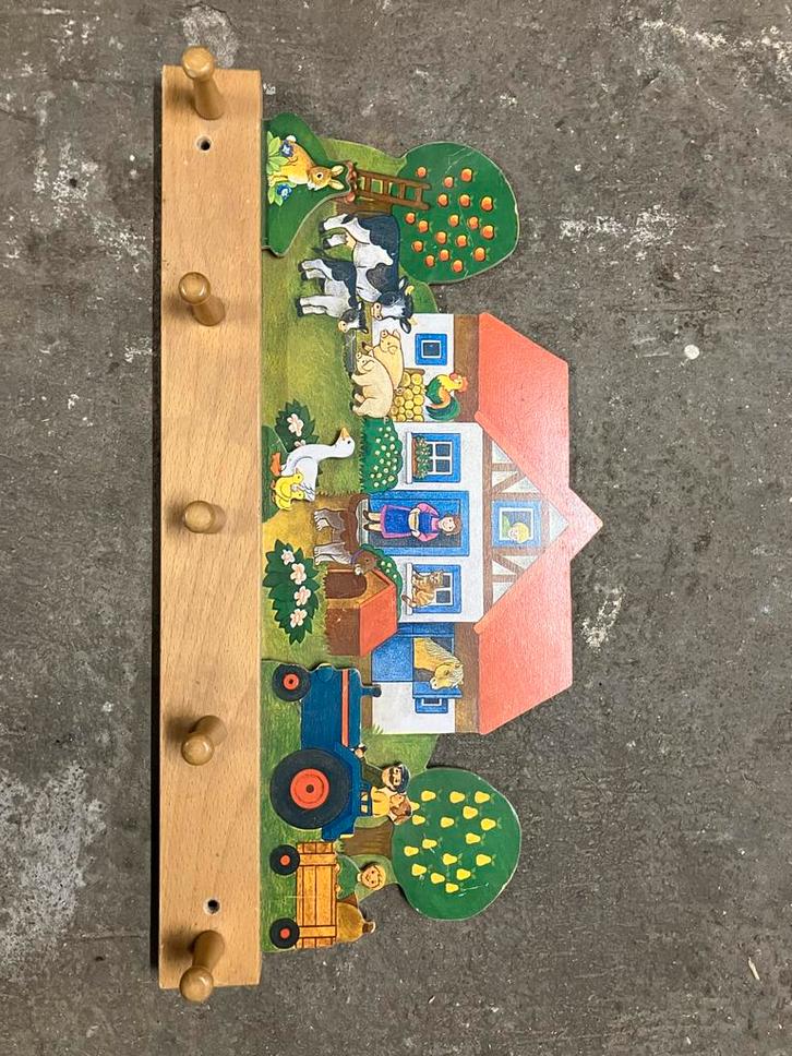 Leuke Kinderboerderij Kapstok - Wanddecoratie, Huis en Inrichting, Woonaccessoires | Kapstokken, Gebruikt, Kinderkapstok, Minder dan 100 cm
