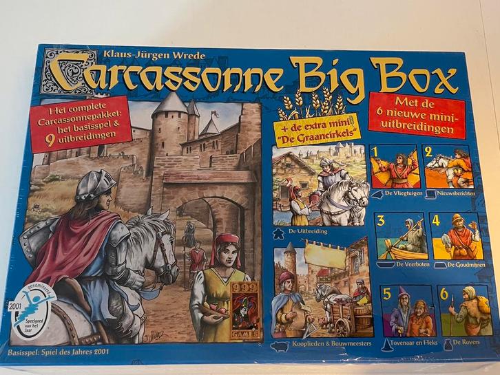 Nieuw in seal eerste uitgave Carcassonne big box te koop, Hobby en Vrije tijd, Gezelschapsspellen | Bordspellen, Nieuw, Ophalen of Verzenden
