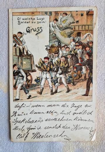 Duitse Ansichtkaart - Dienstplicht Keizertijd  Humor 1909 beschikbaar voor biedingen