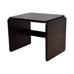 Vintage Italiaanse bijzettafel van geëboniseerd hout 70's, Minder dan 55 cm, Gebruikt, Vintage, Rechthoekig