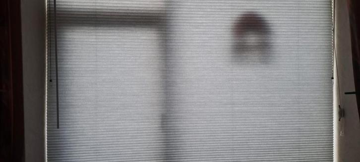 Twee prachtige dubbele plissé gordijnen top down bottum up, Huis en Inrichting, Stoffering | Gordijnen en Lamellen, Gebruikt, 200 cm of meer