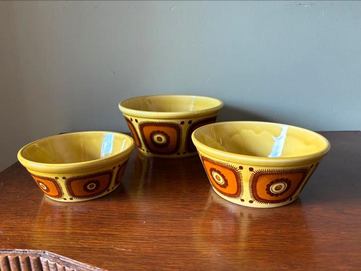 Vintage Schramberg keramiek schaaltjes set van 3 (jr 60/70), Antiek en Kunst, Antiek | Keramiek en Aardewerk, Ophalen of Verzenden