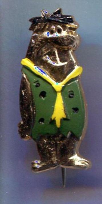 Fred Flintstones groen op koper stripfiguur speldje( R_145 ) beschikbaar voor biedingen