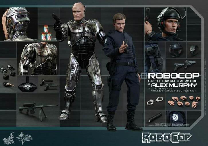 Hot Toys - 1/6 - MMS 266 - RoboCop - Battle Damaged & Murphy, Verzamelen, Film en Tv, Gebruikt, Film, Actiefiguur of Pop, Ophalen