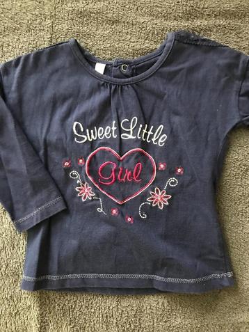 leuke donkerblauwe longsleeve maat 80 nette print - erg net! beschikbaar voor biedingen