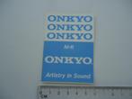 sticker oud ONKYO ART sound techniek hifi stereotoren retro, Verzenden, Zo goed als nieuw, Bedrijf of Vereniging