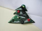 Broche kerstboom groen glaS met glas, Verzenden, Zo goed als nieuw