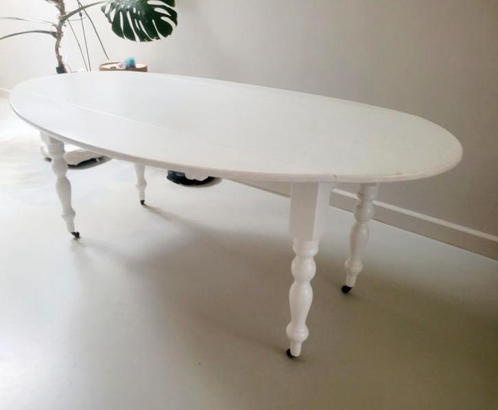 Vintage ovale eettafel, Huis en Inrichting, Tafels | Eettafels, Gebruikt, 100 tot 150 cm, 200 cm of meer, Ovaal, Ophalen