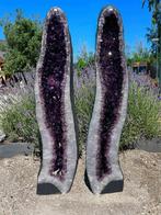 Amethist twin geodes (01-21) van 64 en 63 kg, Ophalen of Verzenden, Mineraal