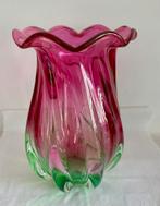 Murano vaas Teleflora watermeloen kleuren, Ophalen of Verzenden, Zo goed als nieuw, Glas, Minder dan 50 cm