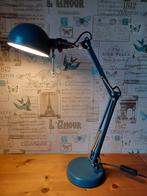 Blauwe bureaulamp met verstelbare arm, Klassiek, Ophalen of Verzenden, Zo goed als nieuw, Minder dan 100 cm