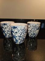 Blauw-Wit Kopjes Siaki Collection, pauwen decor - Set van 3, Ophalen of Verzenden, Zo goed als nieuw, Overige stijlen, Kop(pen) en/of Schotel(s)