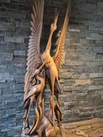 Zeer mooie kraanvogels/houtsnijwerk van teakhout, Huis en Inrichting, Woonaccessoires | Wanddecoraties, Ophalen of Verzenden, Zo goed als nieuw