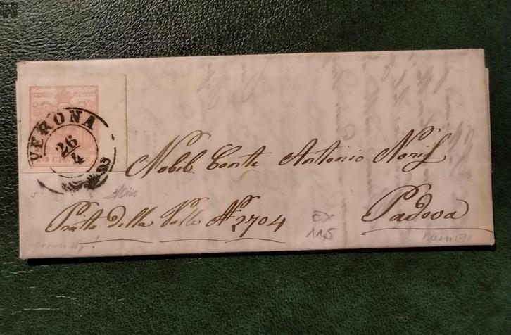 ITALIË - LOMBARDIJE VENETO 1850? naar Padova 15 cent Sa5?, Postzegels en Munten, Brieven en Enveloppen | Buitenland, Briefkaart