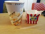2 bakken popcorn van porcelein, Ophalen of Verzenden, Zo goed als nieuw